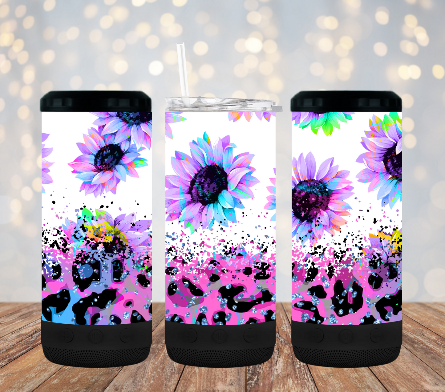 Neon Sunflower - 16oz Bluetooth Tumbler