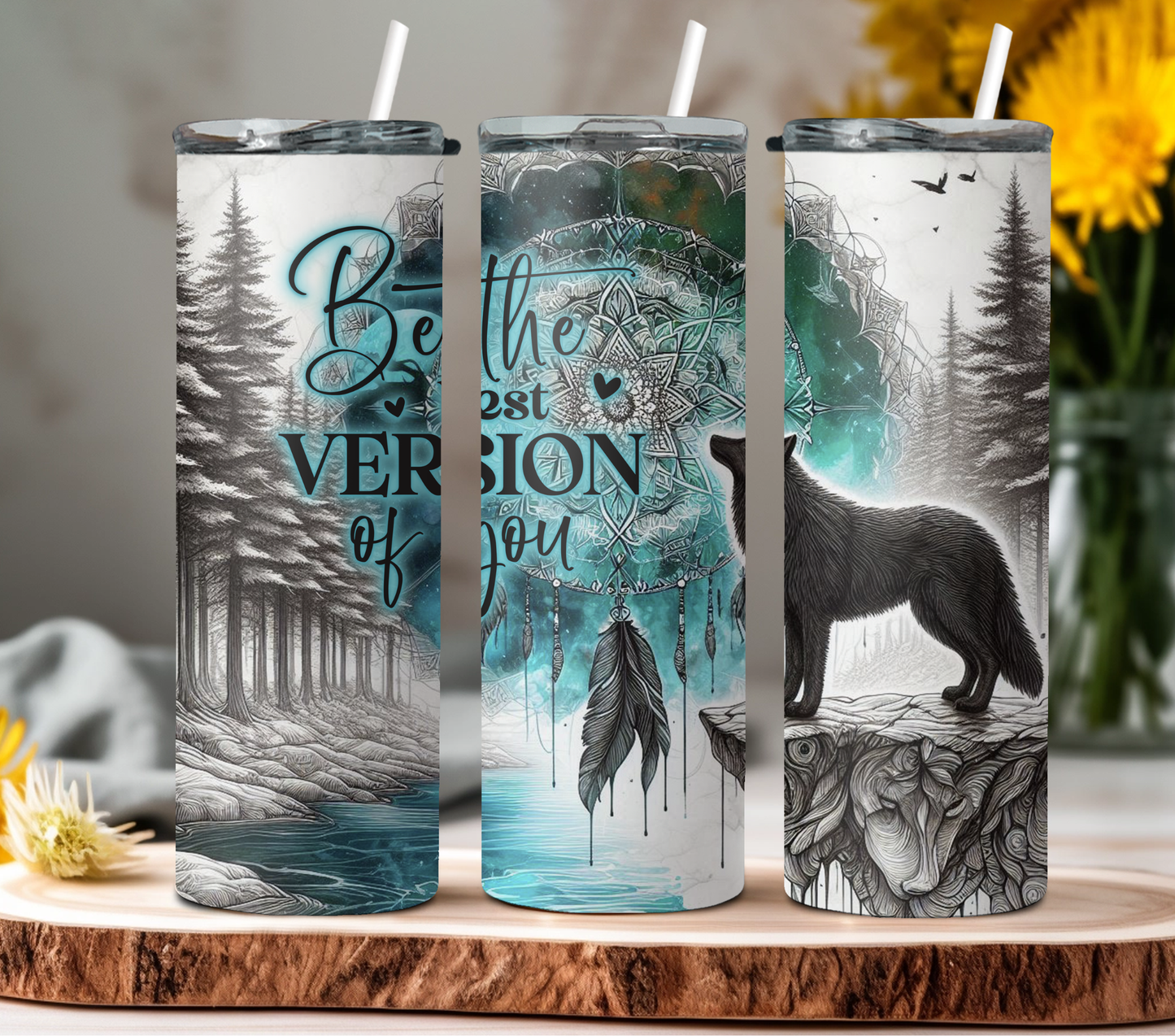 Black wolf quote - 20oz tumbler