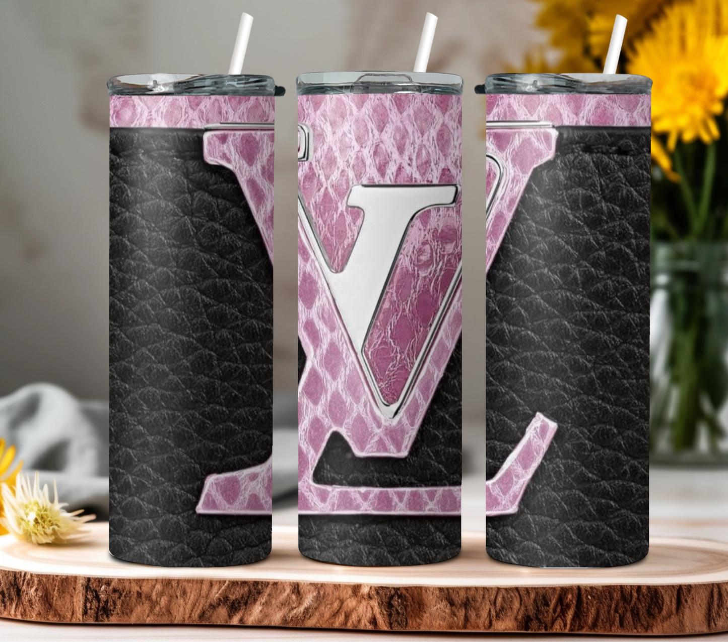 Pink Leather LV - 20oz Tumbler